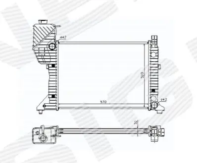 Signeda RA62687 радіатор | mercedes benz sprinter, 02.95 - 02.00